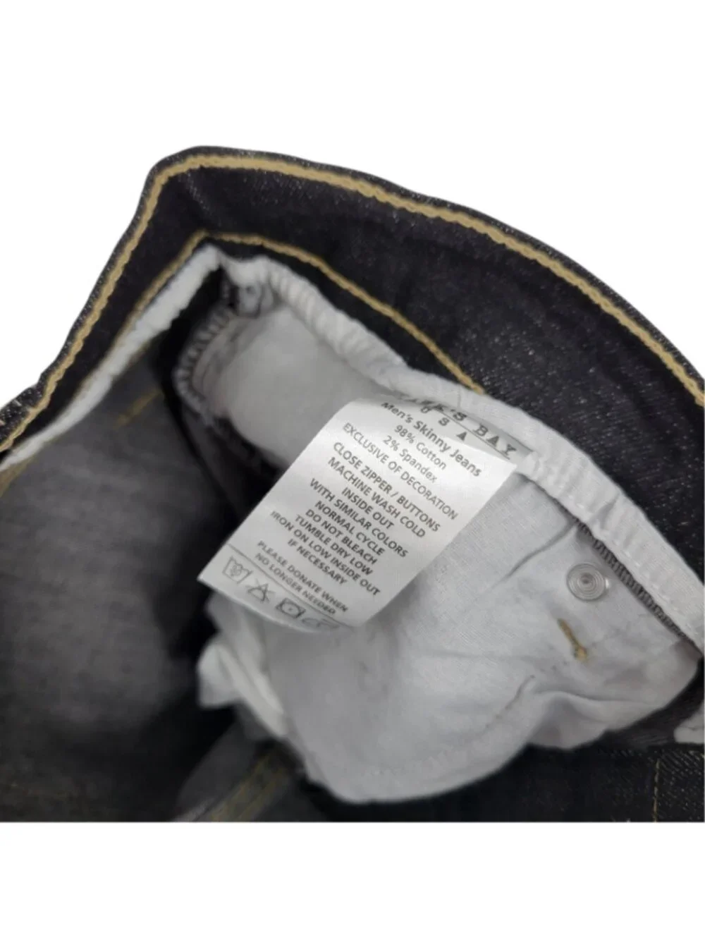 Hawk's bay men's black skinny stretch jeans 36x30 JR-1028